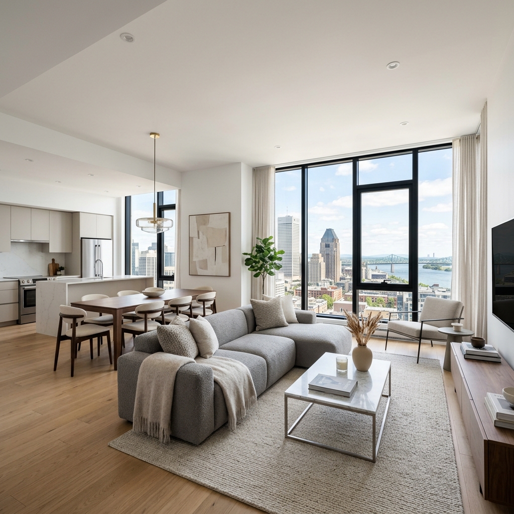 Intérieur d'un condo moderne à Montréal